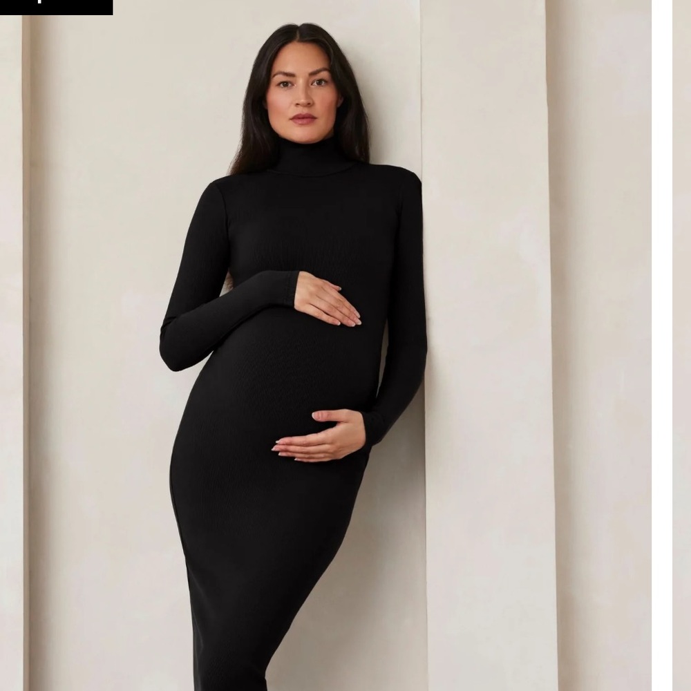 Bumpsuit Sculpting Rib Long Sleeve Dress